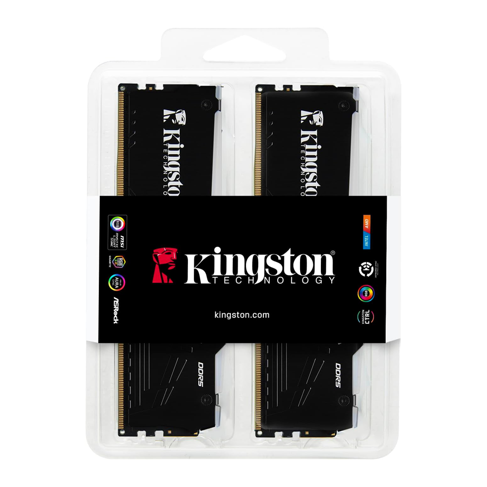 Kingston Beast RGB 64GB DDR5 5600MT/s CL36 DIMM Desktop Ram Kit (2x32GB) - KF556C36BBEAK2/64TR